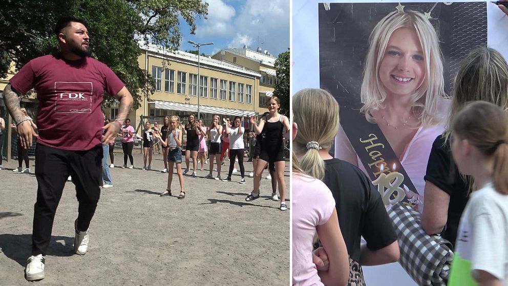 dans och en bild på felicia som omkom i olyckan utanför Kimstad