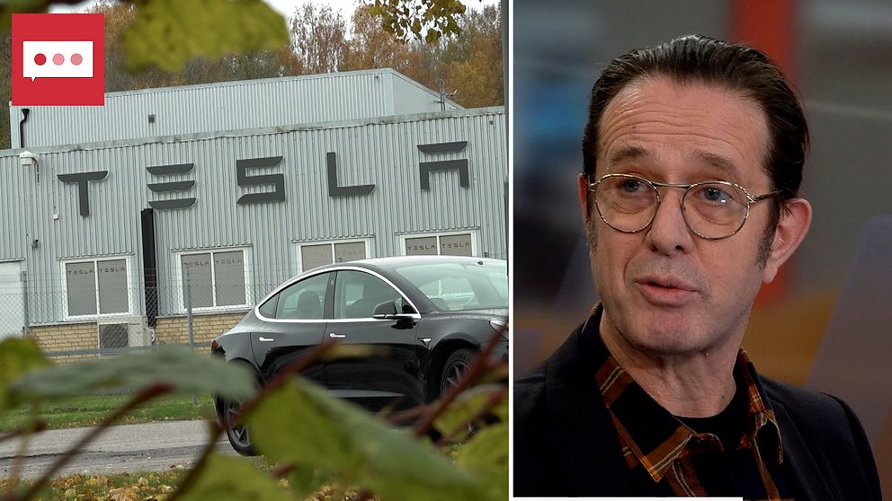 Tesla till vänster och Peter Rawet till höger