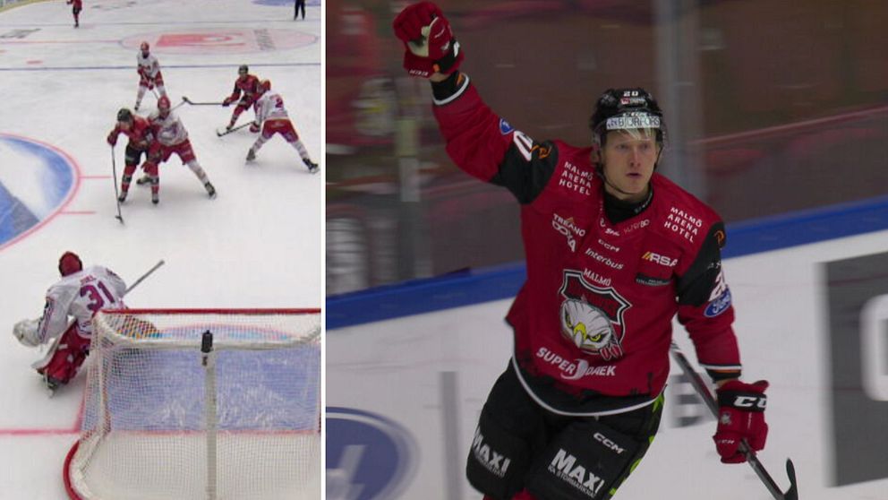 Hockeyspelaren Thomas Berg-Paulsen firar.