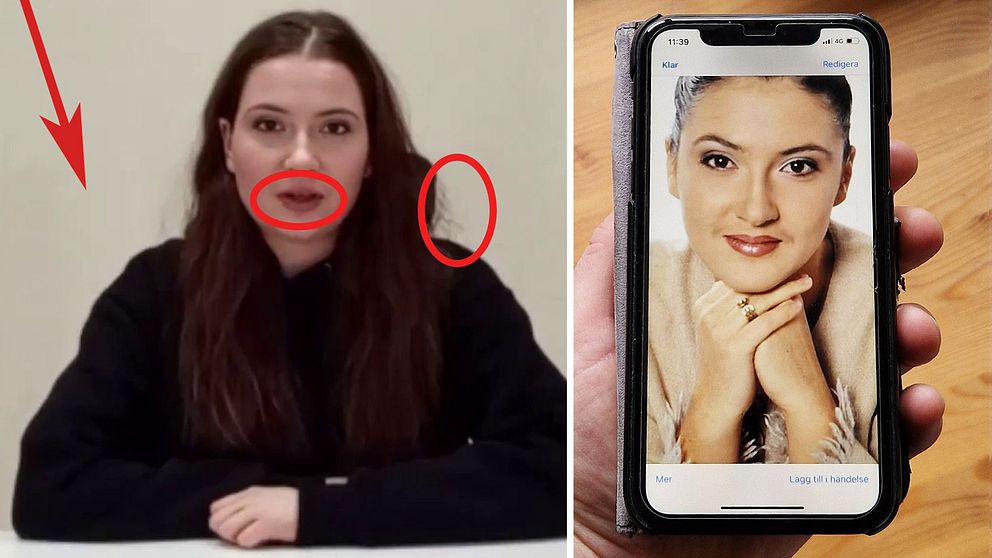 Vad pekar på att videoklippet egentligen är en deepfake? Se SVT:s genomgång i videon.