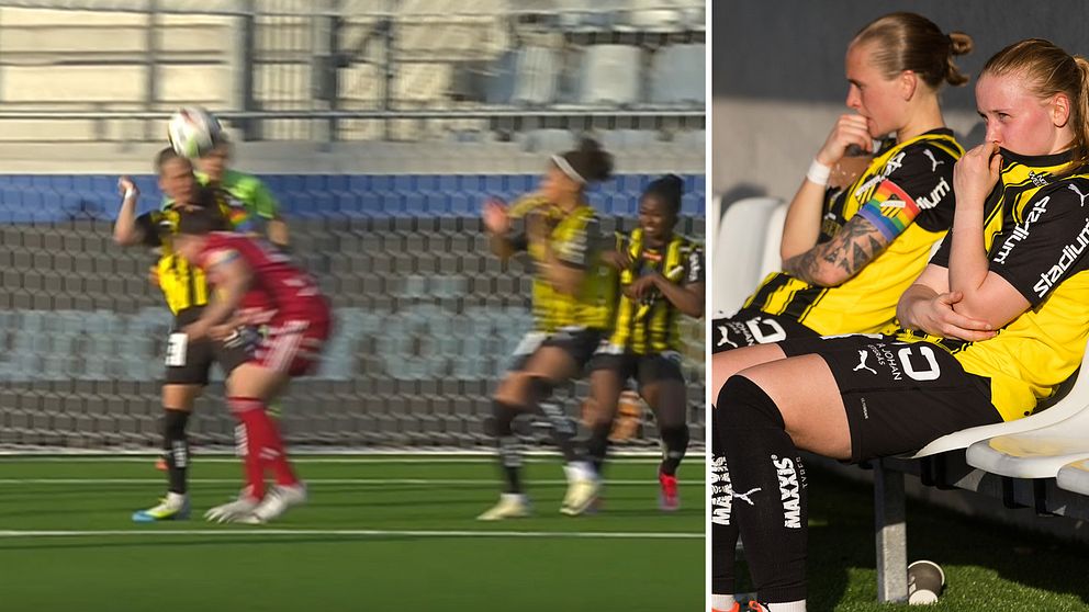 En straffsituation avgjorde i cupfinalen. Häcken-spelarna deppar.