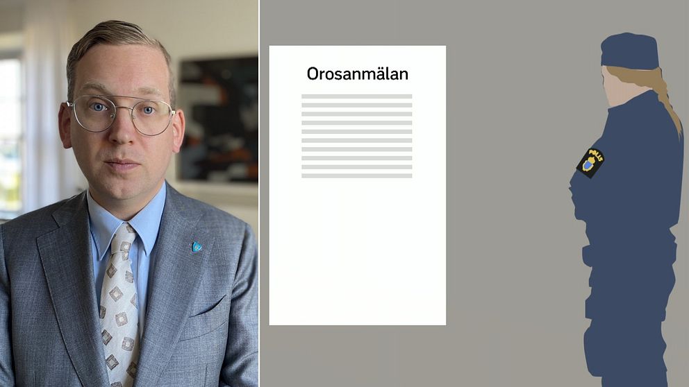 Alexander Ojanne och grafik på orosanmälan och polis