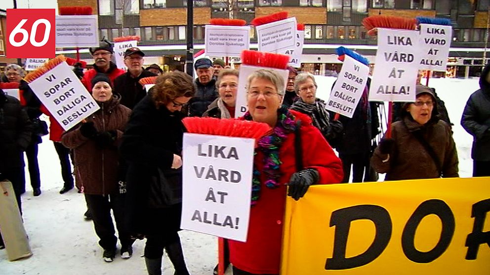 Människor som protesterar.