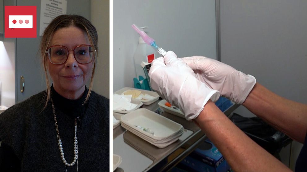 Vänster: Caisa Salmonsson, intensivvårdssköterska och delägare av vaccinationsbyrå i Uppsala. Höger: En sköterska förbereder en spruta med TBE-vaccin.