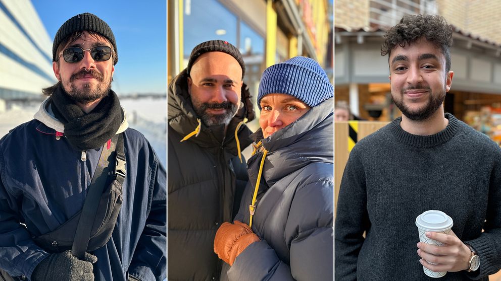 Porträtt på Lucas Areblad, Baland Reza och Åsa Mossing och på Vincent El Foli i Umeå som alla har svarat på frågor om sömnbesvär