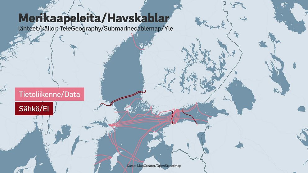 Merikaapeleita. Havskablar