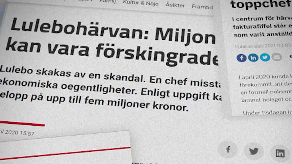 Montage från olika SVT-artiklar om Lulebohärvan.