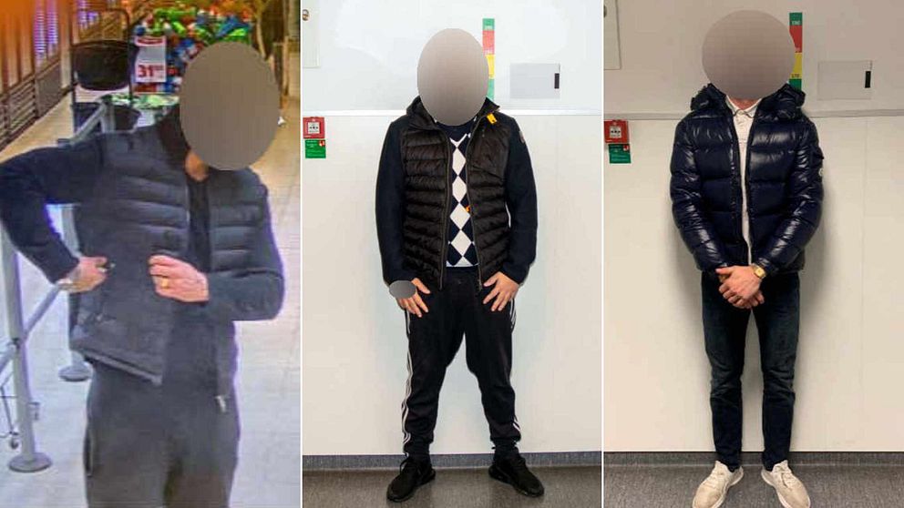 De misstänkta mördarna fotograferade, med maskade ansikten