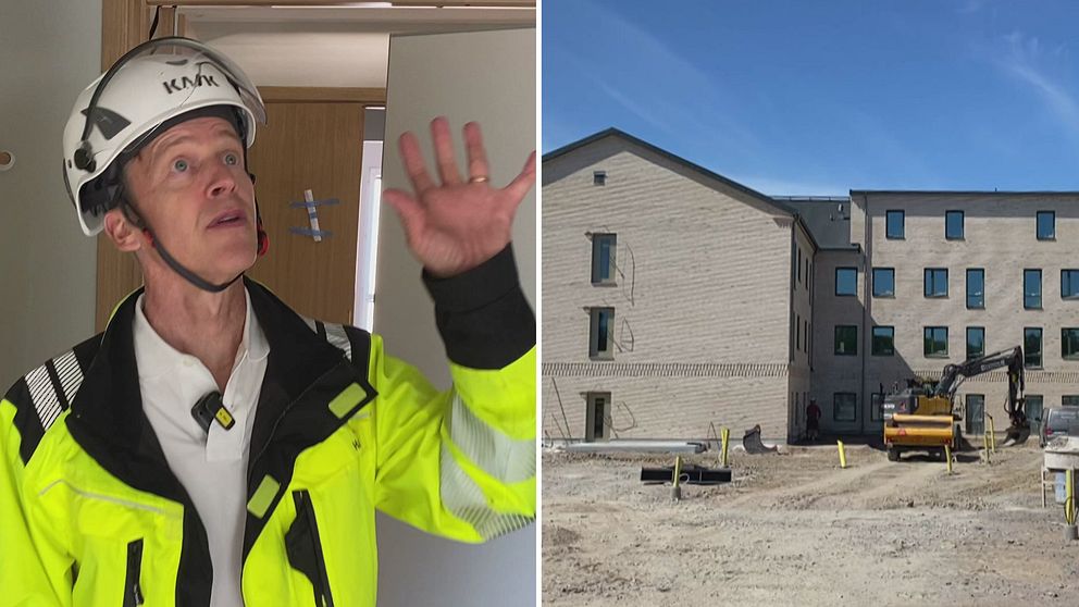Projektledaren Morgan Stensson visar runt på det nya äldreboendet i Ranagård.