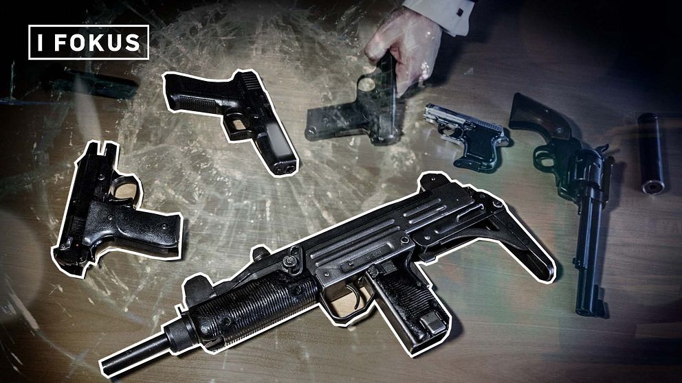 Illegala vapen som beslagtagits av Tullverket.