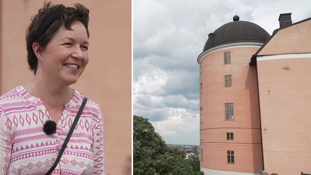 Foto på den nyblivna svenska medborgaren Sonja Lagström och Uppsala slott