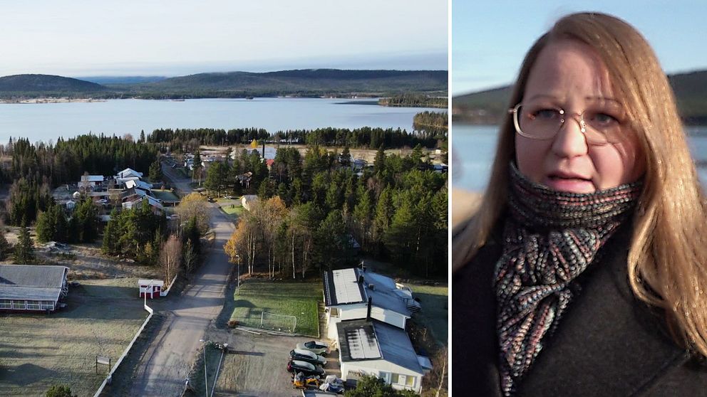 Vy över byn Puoltikasvaara i Gällivare kommun samt Therese Svalkvist, föreningen ”Soutujärvibygden i utveckling”.
