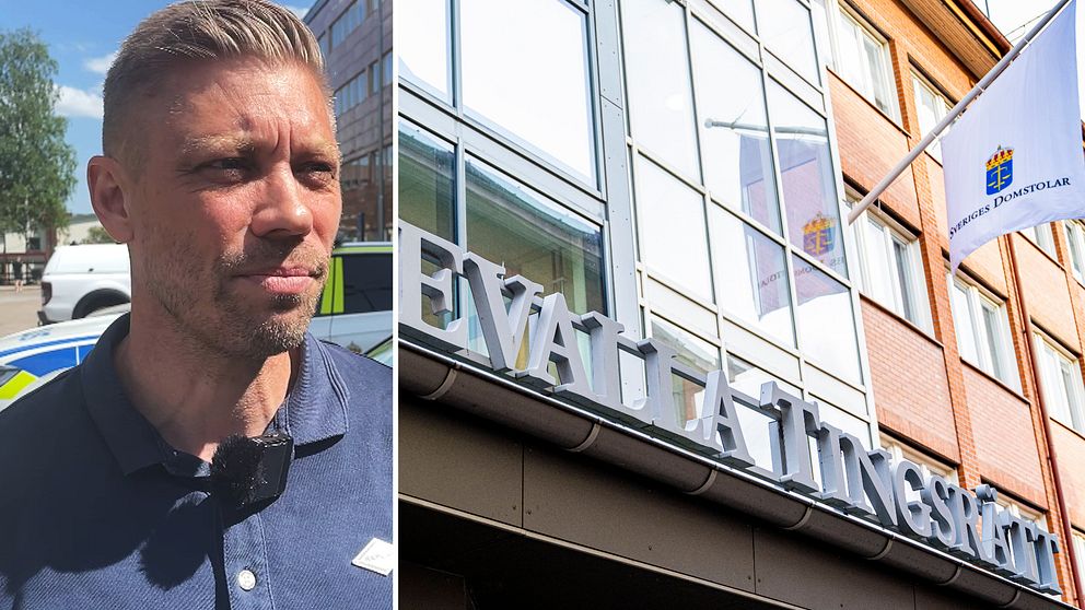 Fredrik Brax, chef för Grova Brott i Trollhättan till vänster.  Uddevalla tingsrätt till höger.