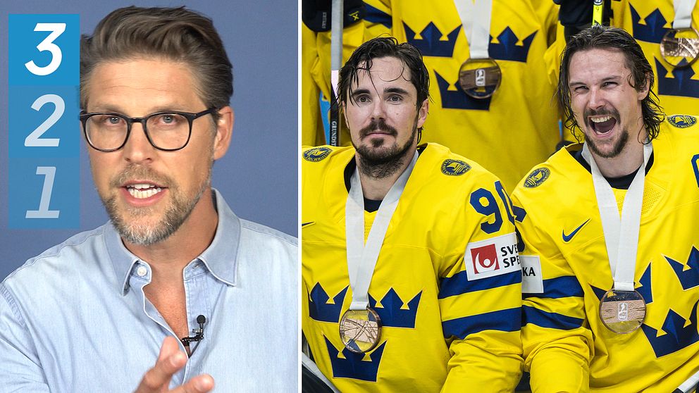 SVT:s Jonas Andersson, Tre Kronors Marcus Johansson och Erik Karlsson.