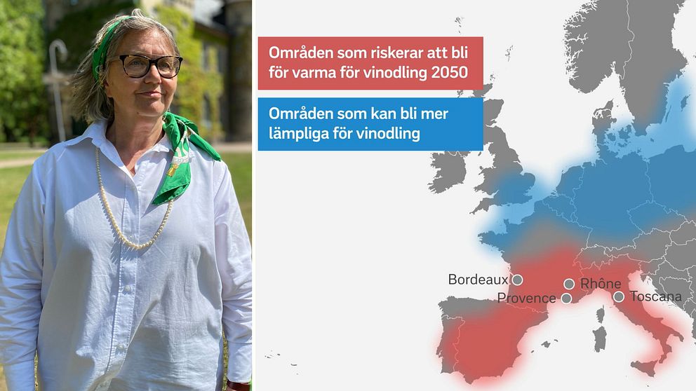 Forskaren Lotta Nordmark på SLU och en karta över Europa.