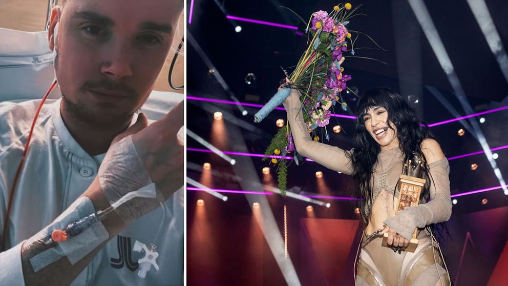 Jimmy Jansson till vänster, Loreen vid vinsten av Melodifestivalen till höger.