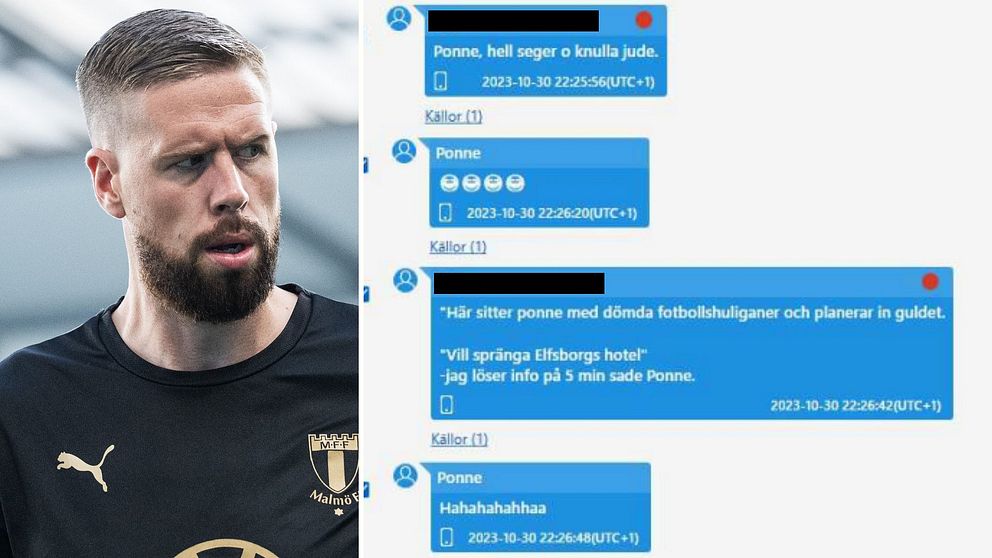 Pontus Jansson och en skärmdump på en sms-konversation
