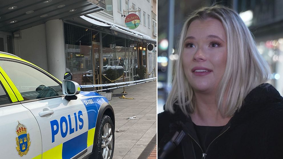 Polisen på plats vid skjutning på Pitchers i Västerås.