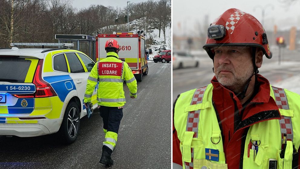 En frontalkrock på Orust och Stefan Karlsson, regional insatsledare för räddningstjänsten Storgöteborg.