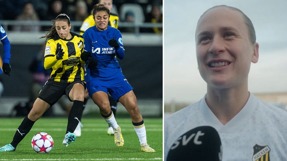 Häcken mot Chelsea i Champions League. Filippa Curmark.