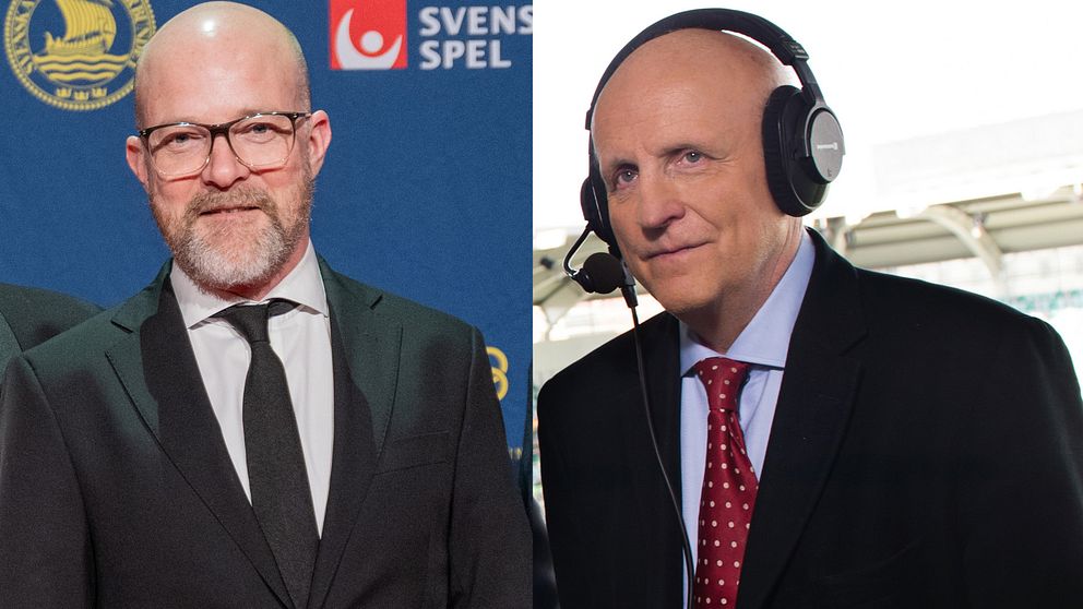 SVT:s sportchef Max Bursell (till vänster) minns Arne Hegerfors.