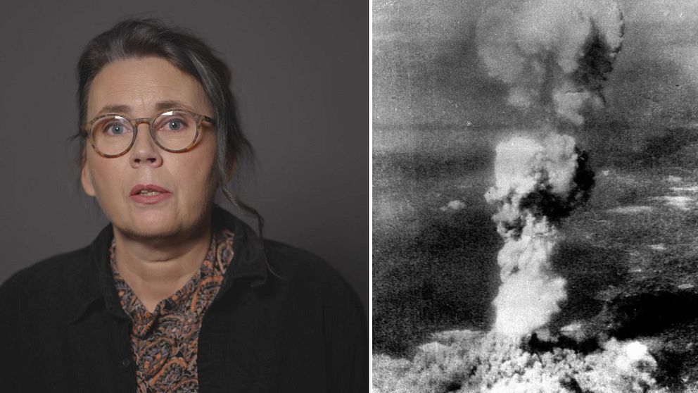Ulrika Milles och bild från atombomben i Hiroshima 1945