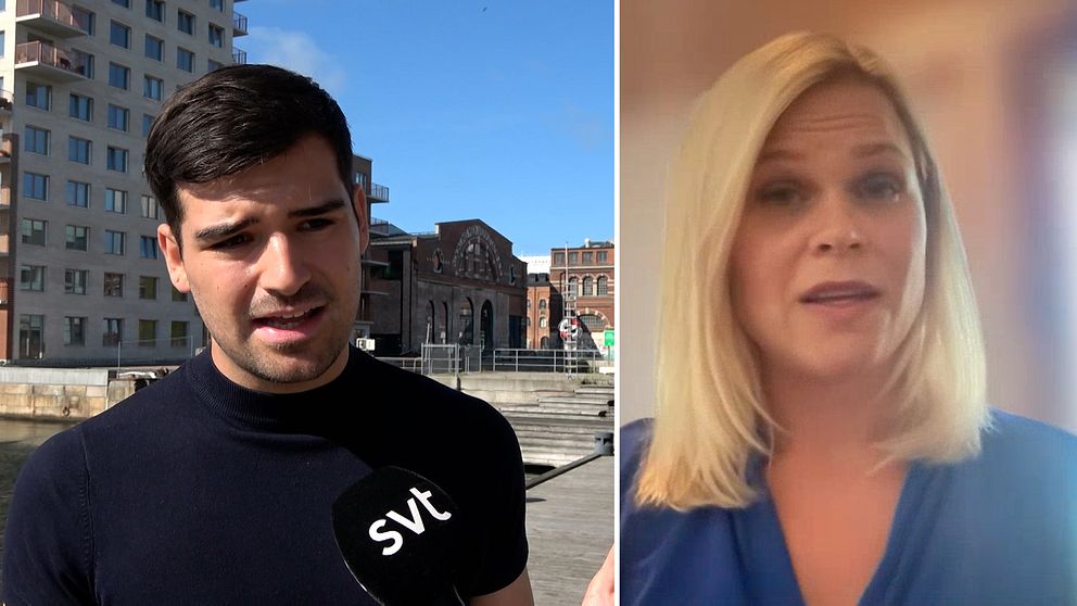 Daniel Castro Vencu Öhrlund (S) och Paulina Brandberg (L), jämställdhetsminister, om möjliga lagar mot omvändelseförsök.