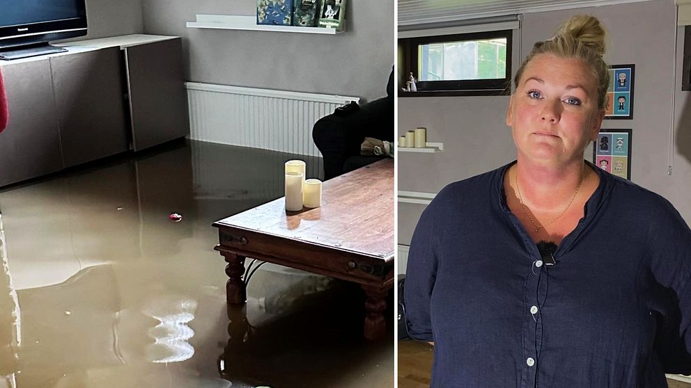 Johanna Mohlin i Vallda fick sin källare översvämmad. Nu kräver hon pengar av kommunen.