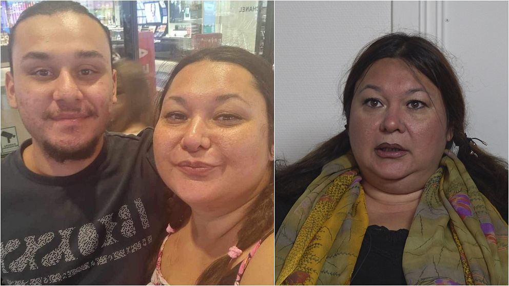 Porträttbild på mamma och son.