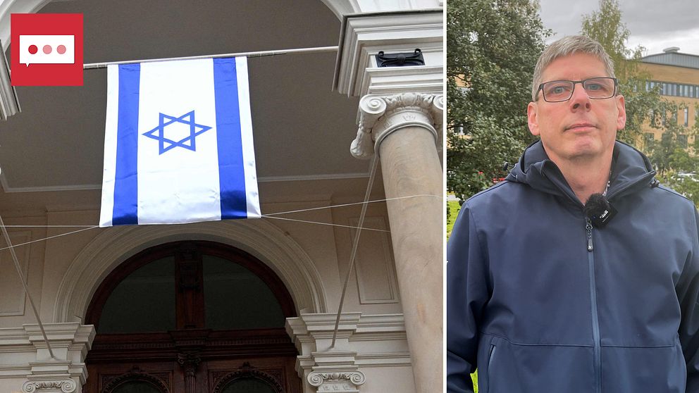 Israels flagga, Patrik Johansson, freds- och konfliktsforskaren.