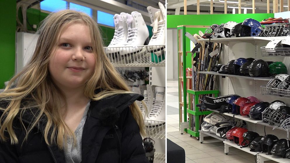 Hör hur det går för Isabelle, 10 år, när hon lånar skridskor från Fritidsbanken i Falkenberg.