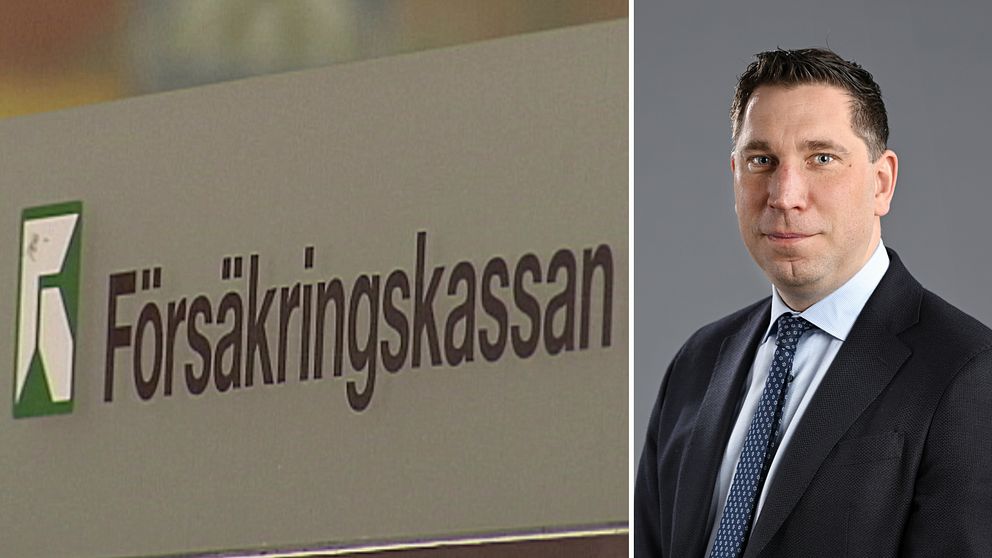 Till vänster: Skylt på Försäkringskassan, Till Höger: Magnus Lundström, HR-direktör på Försäkringskassan.