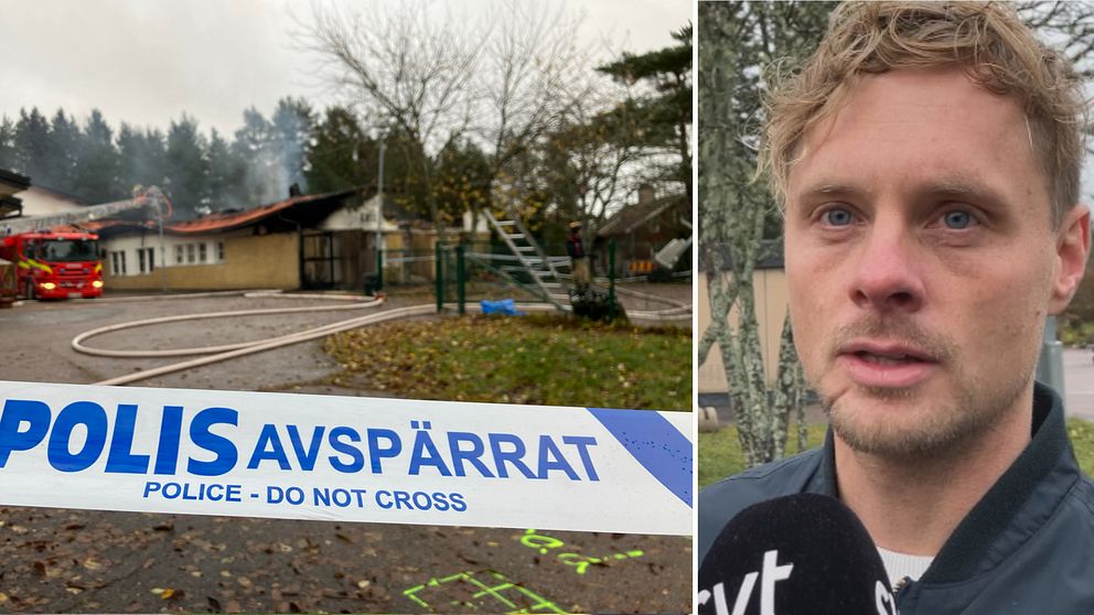 Pappa Joel reagerar efter branden på Kristinelundskolan i Östhammar.