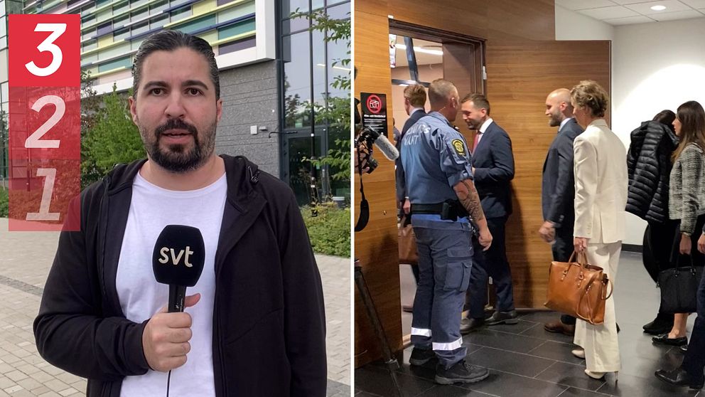 Louay Bygdén till vänster, till höger bild från rättegång