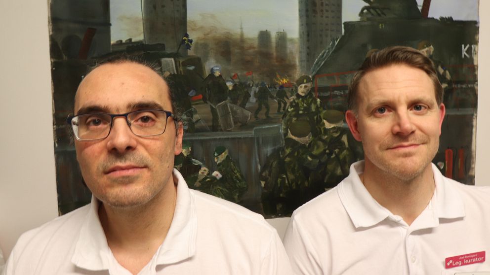 Läkaren Efthymios Kouppis och kuratorn Joel Bramsgård jobbar på veteranmottagningen i Uppsala