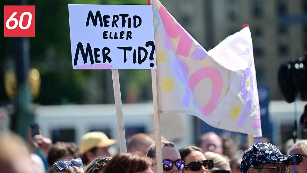 Demonstration för vårdpersonalens arbetsvillkor