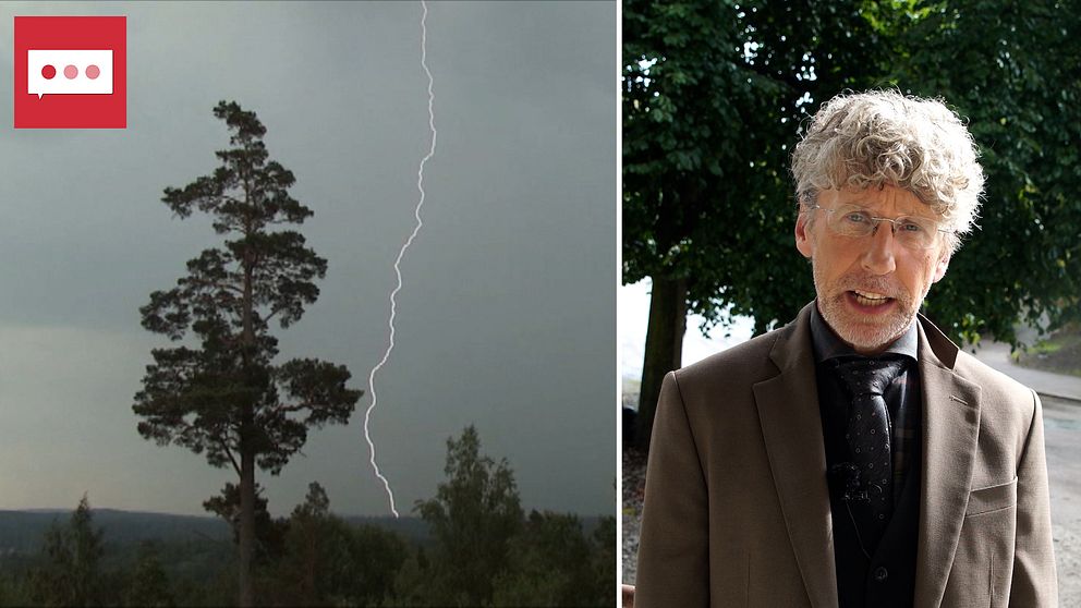 Pererik Åberg (vänster), och ett åskoväder (höger)