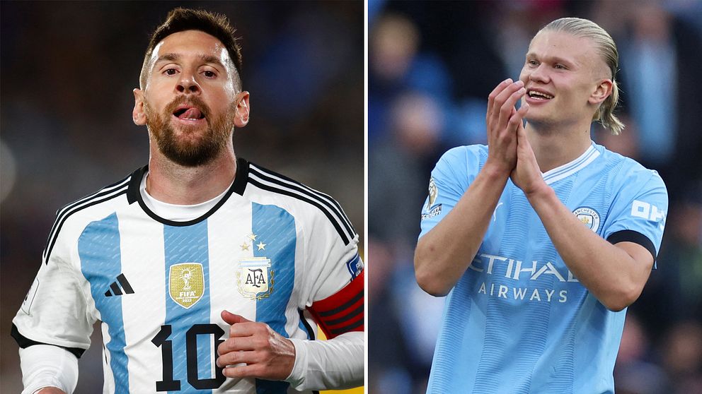 Lionel Messi och Erling Haaland