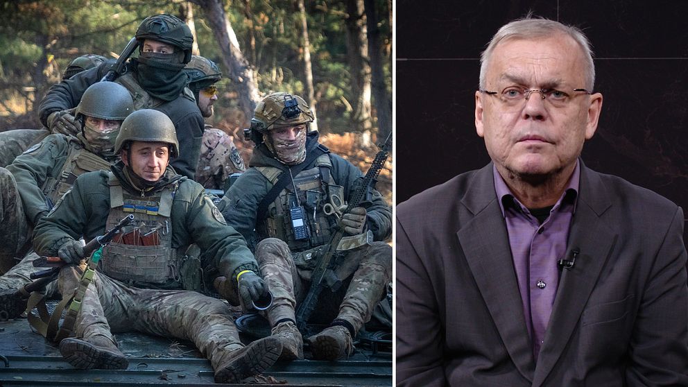 Bert Sundström och ukrainska soldater i Ukraina