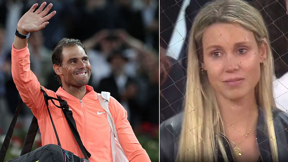 Rafael Nadal tackar publiken i Madrid en sista gång framför ögonen på sin syster