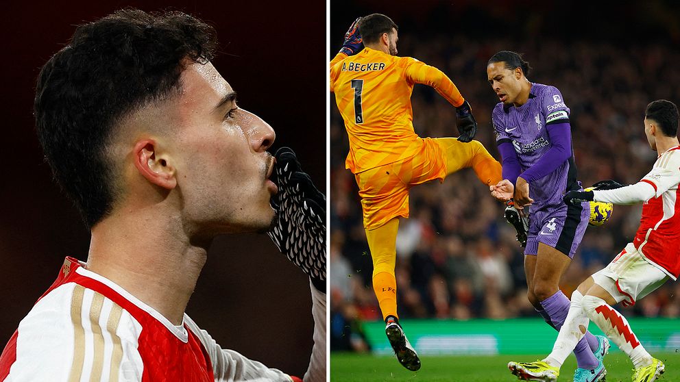 Martinelli jublar efter målet mot Liverpol