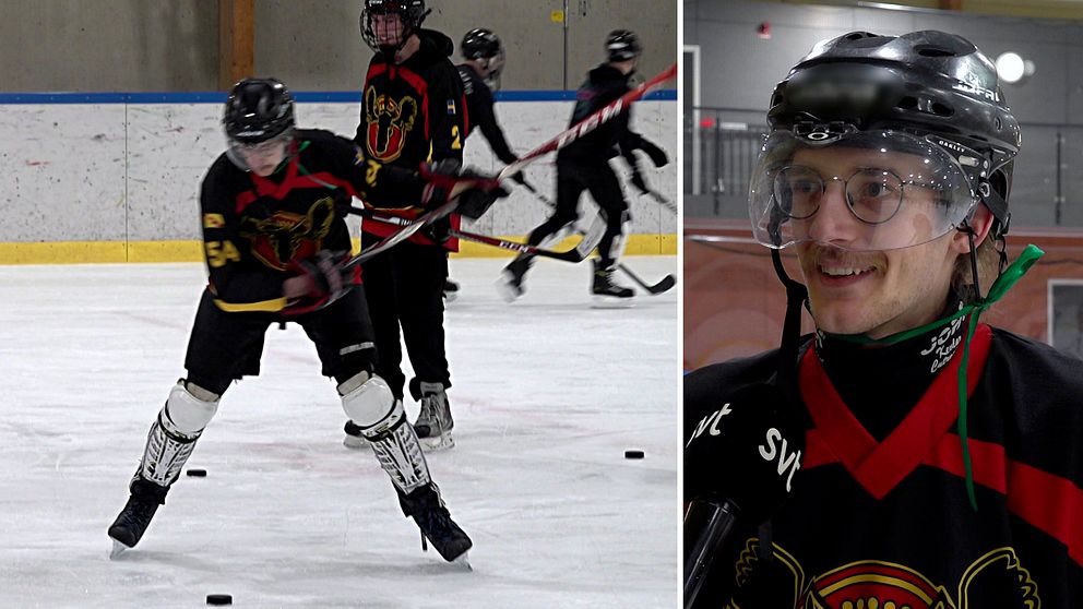 Utbytesstudenten Marceau Maury tränar ishockey i Luleå.
