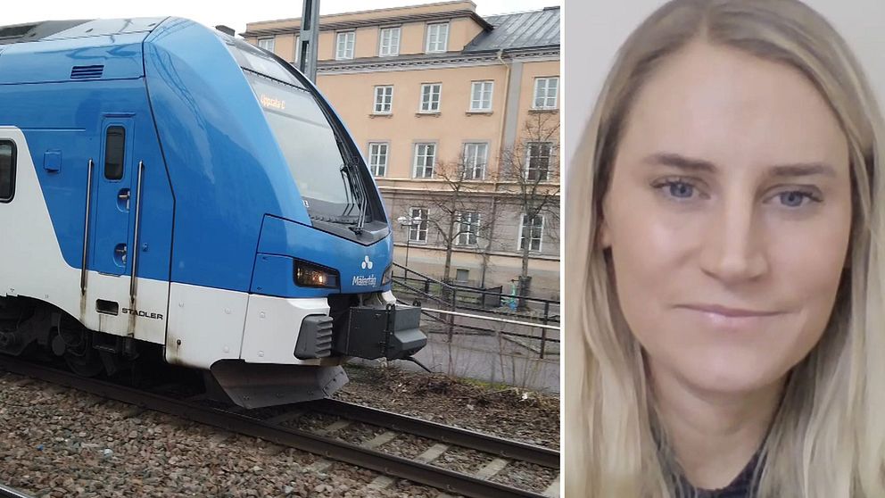 Frida Ukmar, vid Transdev. Och bild på ett mälartåg