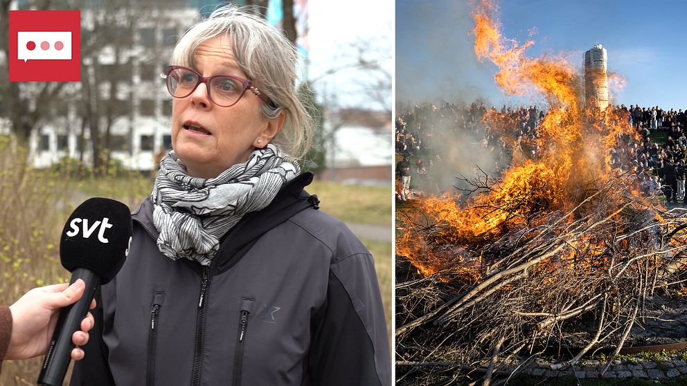 Milla Sundström, handläggare på Naturvårdsverket och en majbrasa