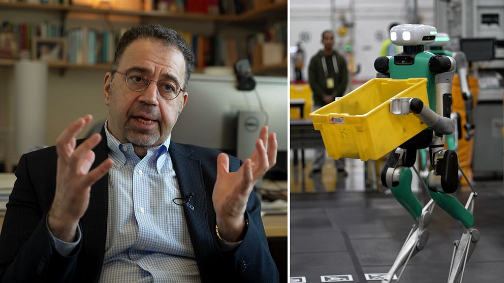 Daron Acemoglu, professor ekonomi MIT och en robot