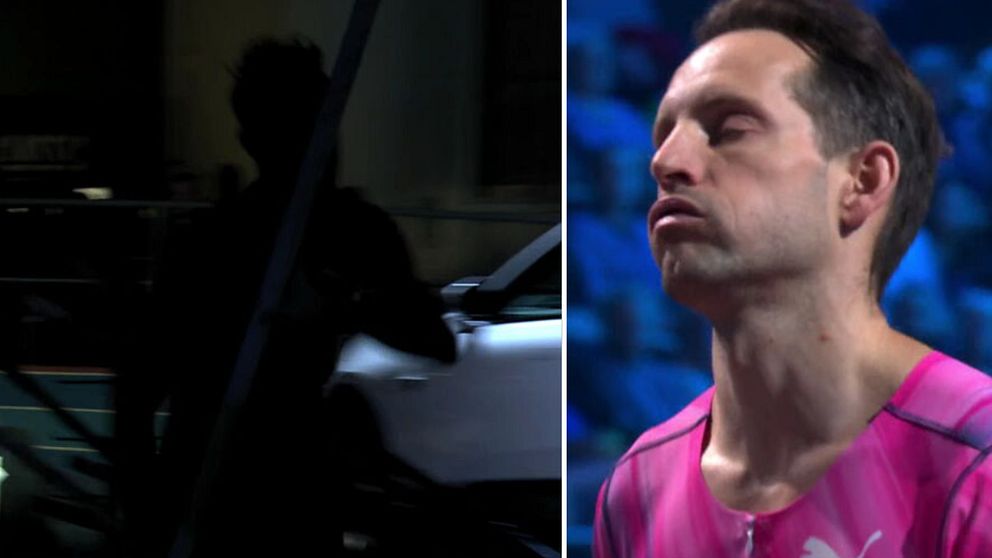 Tvådelad bild. Vänster: Silhouette mot mörk bakgrund. Höger: Person i rosa skjorta.