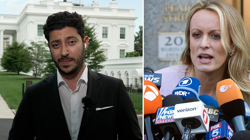 SVT:s USA-korrespondent fouad yousefi berättar om den omtalade rättegången mellan Donald Trump och Stormy Daniels.