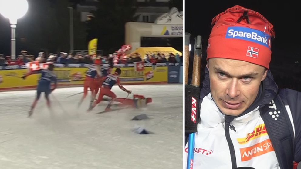 Tour de Ski-ledaren Amundsen ilsken efter fallet i sprinten i Davos