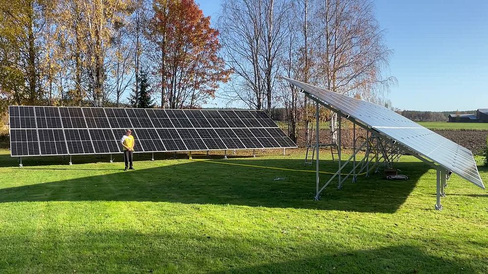 solcellsanläggning på åkermark