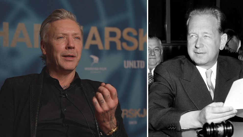 Mikael Persbrandt i splitbild med Dag Hammarskjöld